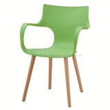 Korean Style PP Plastic Snack Shop Chair with Wooden Leg (SP-UC408)
