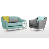 Apartment Fresh Bright-Colored Sofa Set with Oak Legs
