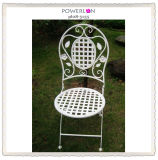 Vintage White Folding Metal Dining Room Chair (PL08-5135)