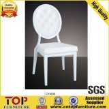 Round Back Middle East Aluminium White PU Leather Party Chairs