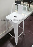 White Metal Bar Chair Stool with Backrest (FOH-BST01)