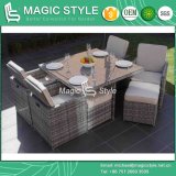 Classical Wicker Dining Set Patio Dining Set with Stool (Magic style)