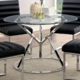 Round Base Clear Glass Dining Table