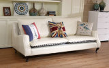 Cream Color America Leather Sofa (C022)