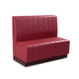 Red Artificial Leather Restaurant Two Seater Sofa (SP-KS257)
