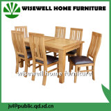 Oak Wooden Furniture Extendable Dining Set with 6 Chairs (W-DF-9052)