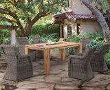 Rattan Garden Teakwood Valencia Outdoor Patio Home Hotel Office Dining Table and Chair (J641)