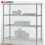 NSF Approval 4 Tier Chrome Plated Livingroom Storage Metal Wire Shelving-Full Sizes Available