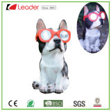 Funny Polyresin Garden Solar Dog Statue with LED Light for Domestic Ornaments. OEM Sculptures