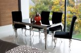 Hot Clear Glass Top Dining Table Set with Chairs
