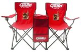 Beer Promotional Outdoor Folding up Two Beach Chairs Table Set