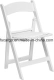 White Color Resin Folding Chair W/ Vinyl Padded Seat (CP0173)