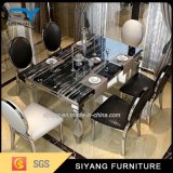 Stainless Steel Furniture Marble Dining Table Extendable Dining Table