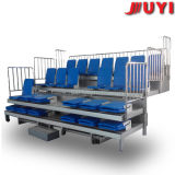 China Durable Sporting Goods Retractable Grandstand Chairs with Solid Wood Armrest Tip-up Plastic Wholesale Stadium Seats