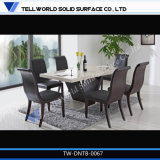 White High Glossy Marble Dining Table Chairs Dining Room Furniture