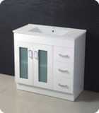 Modern MDF Bathroom Cabinet with Thin Profile Ceramic Basin