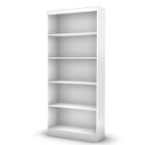 Pure White Collection 5-Shelf Bookcase