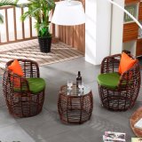 1+2 Tables and Bar Stools Leisure Rattan Wicker Table Garden Furniture Sets (Z307)
