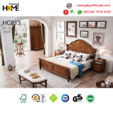 Simple Design Americian Style Oak Wooden Furniture Bed (AD813)