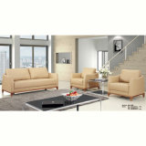 Office Public Area Waiting Wooden Leather Combination Sofa