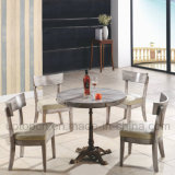 Modern Wooden Restaurant Furniture Set Includes Round Table with Cast Iron Leg (SP-CT697)
