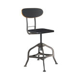 Cheap Dining Tolix Industrial Bar Stool with Wooden Back (FS-Scew14037-1)