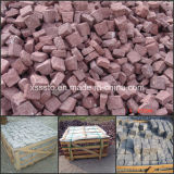 China Natural Stone Red Porphyry Cube Stone/Cobble Stone for Paving