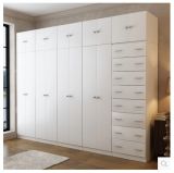 Mutiple Storages of Wooden Wardrobe with White Color