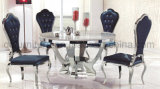 White Glass Round Dining Table Set