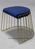 Dining Restaurant Stackable Gold Blue Wire Dining Bar Stools