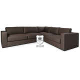 UK Fireproof Black Leather Corner Sofa Bed