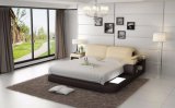 Home Leather Bed Sets Modern Bed with LED Light