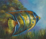 High Quality Handmade Fish Oil Painting on Canvas for Home Decor