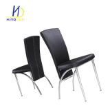 Cheap Modern Soft PU Leather Dining Chair with Rectangular or Round Chrome Legs