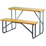 Chinese Wooden School Furniture Double Student Desk and Chair (FS-3234)