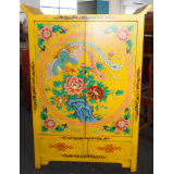 Chinese Antique Hand Painted Wooden Cabinet Lwb782