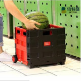 Best Price Red and Black Good Plastic Foldable Shopping Trolley