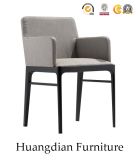 Gray Velvet Fabric Upholstery Wooden Restaurant Chair with Arms (HD074)
