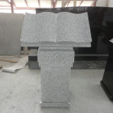 G633 Grey Granite Open Bible Cremation Pedestal Monument