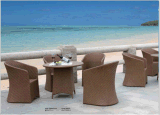Panama Style Outdoor Furniture Rattan Table with Rattan Chair