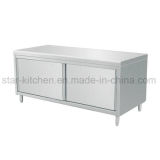 Commercial Kitchen Cabinet Stainless Steel Storage Cabinet with Two Sliding Doors