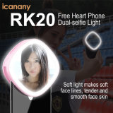 Rk20 Rechargeable Selfie LED Flash Light with Makeup Mirror