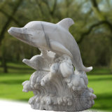 White Marble Dolphin Statue Sculpture, Animal Sculpture