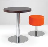 Stainless Steel Round Dining Table with HPL Top