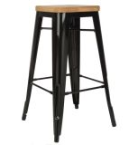 Wood Seat Bar Chair Metal Bar Stool High Tolix
