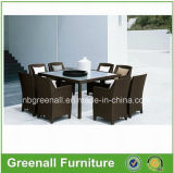 Wicker Rattan Plastic Dining Table and Chair