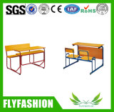 Durable Wooden School Furniture Double Student Desk and Bench (SF-36D)