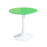 Colorfull Melamine Top Side Table with White Metal Base