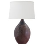 Coconut Shape Ceramic Body Fabric Shade 1 Light Table Lamp