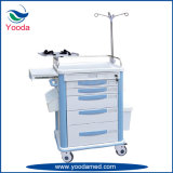 Easy Moving Hospital Medical ABS Emergency Trolley with Push Handle